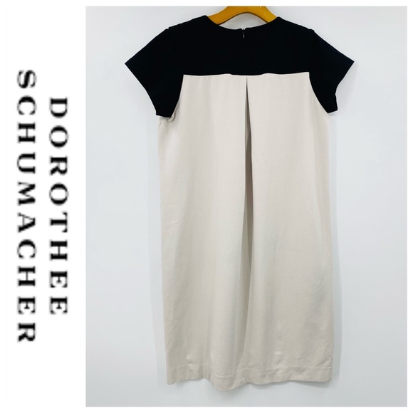 💕SALE💕 Dorothy Schumacher Taupe Black Color Block Dress - Picture 2 of 8
